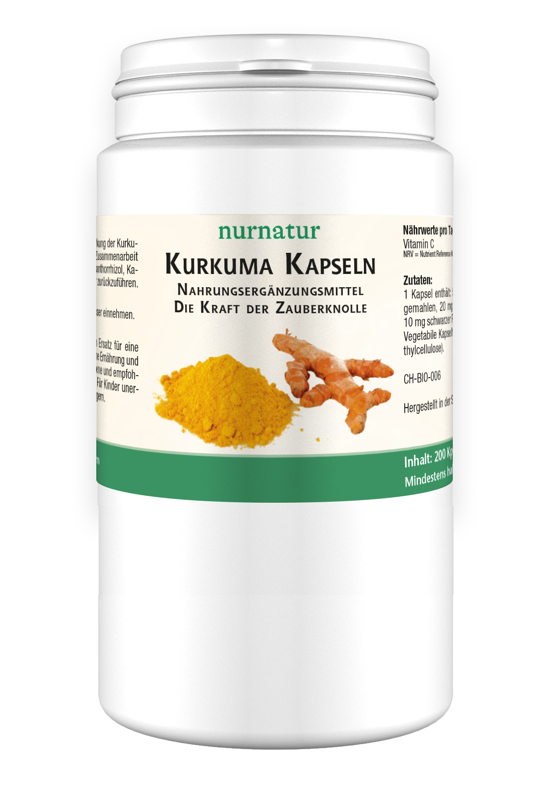 Kurkuma Kapseln - Dose à 200 Kapseln