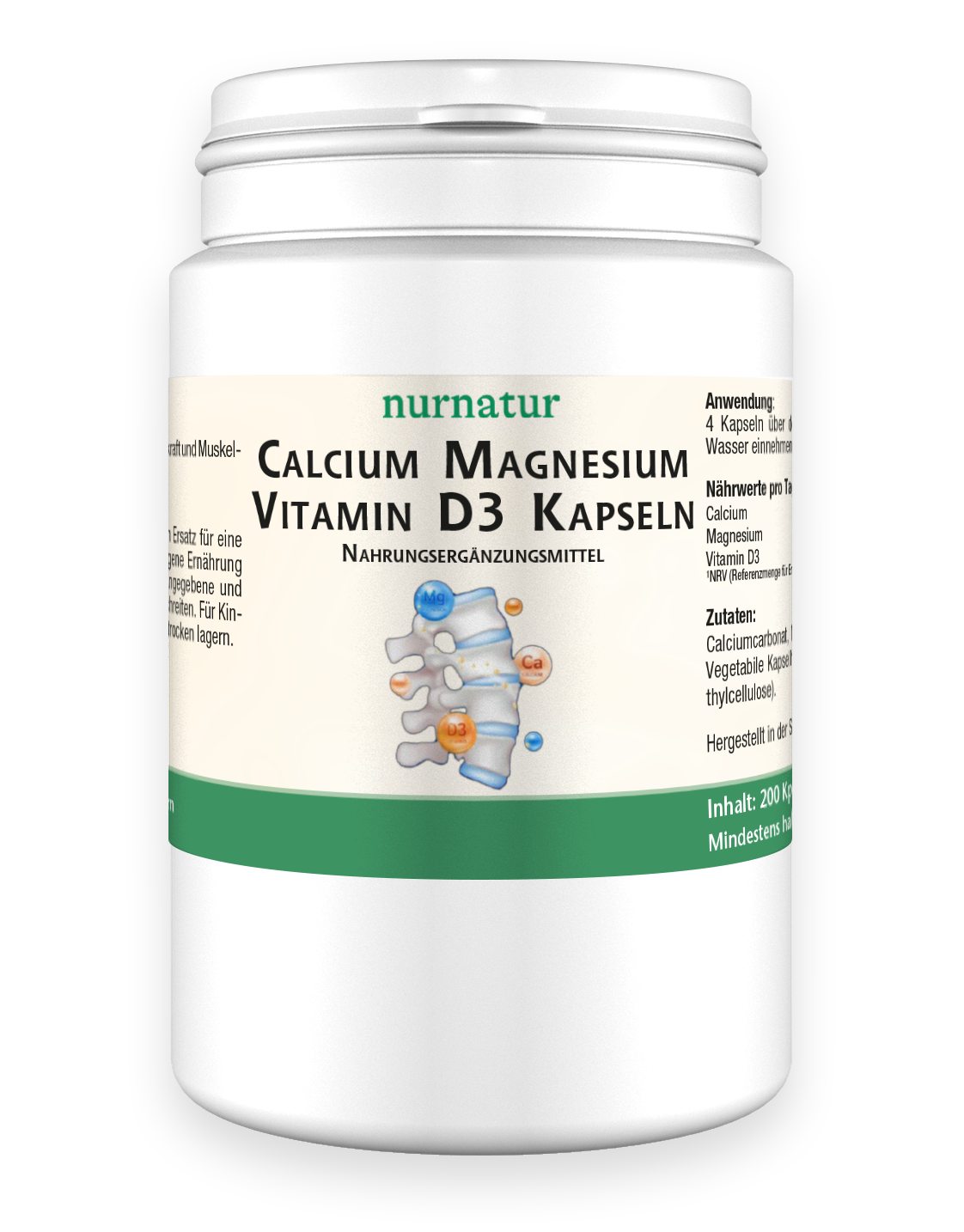 CalciumMagnesiumVitamin D3 Kapseln Dose à 200 Kapseln